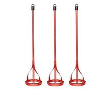 Lot de 3 mélangeurs de peinture et de plâtre robustes en acier avec tige hexagonale de 400 mm de long pour perceuses, compatible avec mandrins de perceuse standard, revêtement rouge pour plus de