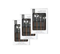 - Lot de 3 Ménagères effet Bois - 48 couverts - Marron