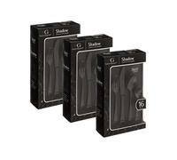 - Lot de 3 Ménagères Shadow en Acier Inoxydable - 48 Couverts - Noir - Shadow