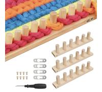 Lot de 3 métiers à tricoter épais et réglables en bois avec tournevis et connecteurs pour débutants - 100,6 cm