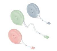Lot de 3 mètres à ruban rétractable pour le corps de 2 m, ruban à mesurer pour mesurer la longueur, la poitrine, la taille, etc