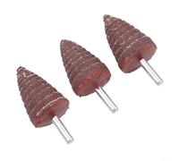Lot de 3 meules à lamelles coniques polyvalentes de 6 mm pour perceuses rotatives, performance supérieure sur métal rouille et sculpture sur bois (6 x 30)