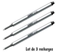 Lot de 3 mines de rechange LAMY pour roller encre noire G