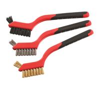 Lot de 3 mini brosses métal, laiton, plastique