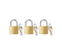 Lot de 3 mini cadenas avec clés, 20 mm en laiton massif, chaque cadenas avec 2 clés, mini cadenas pour bagages, sacs de voyage, sac à dos, sac d'ordinateur
