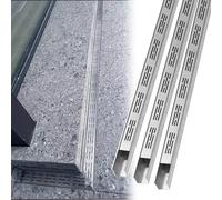 Lot de 3 mini canalisations de drainage à profil bas - Tranchée de gouttière extérieure de 1 m pour patio, cour et terrasse, système de drainage de l'eau étroit avec ruban adhésif (3 pièces, l x H 3,8