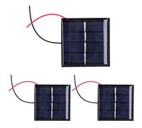Lot de 3 mini cellules de panneau solaire, 0,45 W 2 V en polysilicium, batterie à monter soi-même, mini panneau solaire en polysilicium micro câblé, efficacité de conversion de 18 % pour les voyages