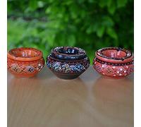 Lot de 3 mini cendriers Marrakech Rouge, Noir et Orange