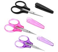Lot de 3 mini ciseaux à broder - Ciseaux de voyage - Petits ciseaux de bricolage - Ciseaux de sécurité - Pour adultes - Avec étui de protection - Petits pour la couture, la broderie, la découpe du
