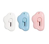 Lot de 3 mini coupe-boîtes rétractables en forme de nuage pour cartes, colis et papier cadeau (rose + bleu + blanc)