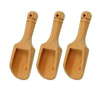 Lot de 3 mini cuillères à sel en bois naturel pour sels de bain, bonbons, miel, épices, sucre et thé en poudre Jagowa