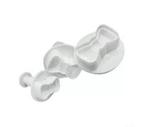 Lot de 3 mini emporte-pièces en plastique 3D en forme de nœud pour décoration de gâteaux, artisanat en sucre et pâte d'amande - Qualité alimentaire, pour un démoulage facile, lavable