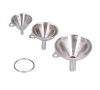 Lot de 3 mini entonnoirs en acier inoxydable, petit entonnoir de cuisine avec boucle d'anneau de queue, gadgets de cuisine pour transférer des huiles essentielles, liquides