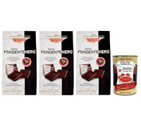 Lot de 3 mini fondenero Novi - Chocolat foncé intense - 72 % cacao - Sachet de 160 g - Polpa di Pomodoro italien - Boîte de 400 g