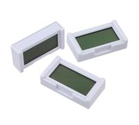 Lot de 3 mini horloges numériques avec écran LCD pour tableau de bord de voiture avec support adhésif, affichage de l'heure à piles pour intérieur de voiture, bureau, maison, couleurs bleu, blanc