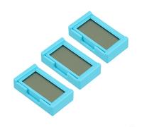 Lot de 3 mini horloges numériques pour tableau de bord de voiture avec support adhésif, affichage de l'heure à piles pour intérieur de voiture, bureau, maison, bleu, blanc, noir (bleu)