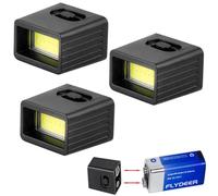 Lot de 3 mini lampes de poche portables à DEL 9 V haute luminosité, lampe de poche compacte 9 V pour camping, randonnée et utilisation d'urgence
