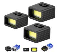 Lot de 3 mini lampes de poche portables LED 9 V - Haute luminosité - Pour camping, randonnée et utilisation d'urgence - Piles non incluses