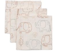 Lot de 3 mini langes en gaze de coton Elephant Tales (31 x 31 cm)