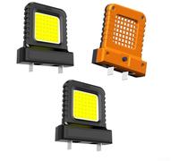 Lot de 3 mini lanternes de camping LED 14 W avec prise réglable pour batteries d'outils électriques 20 V/21 V compatibles avec plusieurs marques (orange)