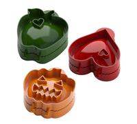 Lot de 3 mini moules à gâteau à la main avec design gaufré | Outils de cuisson réutilisables pour pâtisseries maison, biscuits, gâteaux à la viande, boulettes, failles d'automne, cuisine de Noël