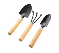 Lot de 3 mini outils de jardinage avec manche en bois - Râteau - Pelle multifonction - Plante domestique - Bonsaï