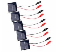 Lot de 3 mini panneaux solaires 3 V 150 mA 0,45 W avec pinces crocodiles | Petites cellules solaires pour jouets de bricolage, réparation de lumière de jardin, projets STEM et électronique de faible