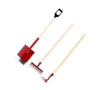 Lot de 3 mini pelles rouillées miniatures à l'échelle 1:12, ornements de micro paysage, outil de jardin de conte de fées (rouge)