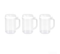 Lot de 3 mini pichets en plastique sans danger pour les enfants avec couvercles, 650 ml, anti-déversement, pour l'eau, le lait, le jus, pour les enfants qui apprennent à verser à la maison ou en