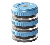 Lot de 3 mini piluliers à base magnétique avec couvercle rotatif résistant à l'humidité compact empilable avec compartiments autocollants pour le quotidien (bleu)