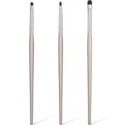 Lot De 3 Mini Pinceaux Plats Pour Eyeliner, Fard À Paupières, Eyeliners, Pinceaux Pour Poudre, Gel, Crème, Anti-Cernes, Estompeur, Surligneur, Cadeaux De Festival Pour Femmes, Or Clair