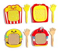 Lot de 3 mini planches à dessin magnétiques et labyrinthe, jouet anti-stress 2 en 1, petit gadget à suspendre pour soulager l'anxiété pour enfants/adultes (jaune)