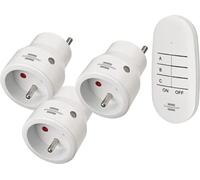 Lot de 3 Mini Prises télécommandées programmables avec télécommande Comfort-Line, Blanc (Utilisation en intérieur avec