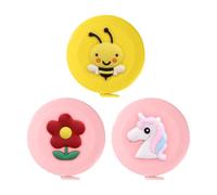 Lot de 3 mini rubans à mesurer, ruban de couturière mignon, petite règle de dessin animé, règle ronde souple, règle souple rétractable, petit mètre ruban