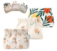 Lot de 3 mini sacs de rangement portables pour sac à main, sans fermeture éclair, organiseur d'accessoires à fermeture automatique, pour cosmétiques, écouteurs, bijoux (11,9 x 13 cm, 3 pièces)