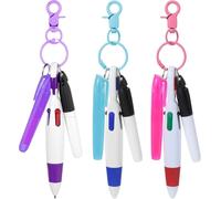 Lot De 3 Mini Surligneurs Pour Infirmière Avec Pointe Marqueur Permanent,Stylo À Bille Rétractable Avec Porte-Clés Pour Soins Infirmiers,Stylos À Bille Multicolores Pour Bureau,Hôpital