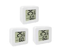 Lot de 3 mini thermomètres et hygromètres pour intérieur, LCD Digital Intelligent Thermomètre de Chambre Capteur de Haute Précision Humidimètre Moniteur de Température pour Maison Bureau Cuisine