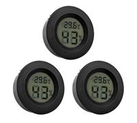Lot de 3 Mini Thermomètres Hygromètres Numérique, Moniteur de température d'Humidité Température Intérieure LCD, Moniteur de Humidité pour Chambre de bébé, Bureau, Serres de voiture, Incubateur, Noir