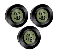 Lot de 3 mini thermomètres numériques d'intérieur, hygromètre numérique LCD, moniteur de température et d'humidité pour la maison, la crèche, l'incubateur de guitare, les reptiles, la serre de voiture