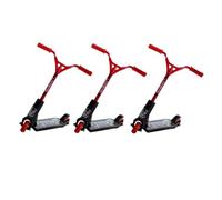 Lot de 3 mini trottinettes à deux roues pour entraînement des doigts - Mini planche à roulettes Finger Tech Deck Skatepark - Nouveauté et amusement (rouge aléatoire)