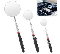 Lot de 3 Miroir D'Inspection Télescopique Miroir D'inspection Circulaire Miroirs D'inspection pour Voiture Télescopique Rotation 360 Degrés pour Vérifier L'observation du Véhicule, Mécaniciens, Outill