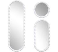 Lot de 3 Miroirs Blanc 75x25 cm / 50x25 cm / Ø25 cm - - TORIS - ALTOBUY Blanc