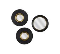 Lot de 3 Miroirs Convexes Ronds Noir et Or - HUBBLE -