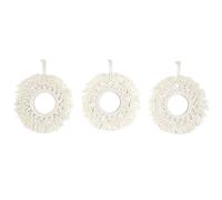 Lot de 3 Miroirs Déco "Boho" 28cm Beige