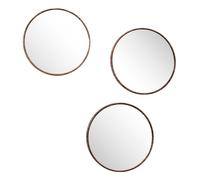 Lot de 3 Miroirs Déco "Toronto" 26cm Marron
