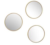 AltoBuy Lot de 3 Miroirs Doré Ø26cm - Miroirs Ronds avec Cadre Doré pour Décoration Murale
