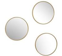 Lot de 3 Miroirs Doré Ø26cm - Miroirs Ronds avec Cadre Doré pour Décoration Murale - SILVA - ALTOBUY Or