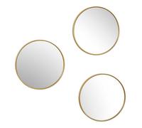 HOME DECO FACTORY - HD0381, Miroir décoratif doré, Design Moderne et élégant, Conçu pour Salon, Chambre ou Salle de Bain, Lot de 3, diamètre 26 cm, Couleur Or