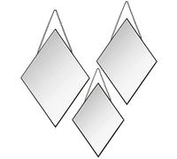 Lot de 3 Miroirs Losanges en métal Noir - Atmosphera