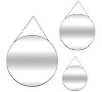 Lot de 3 Miroirs Métal ""Ronds"" 29cm Or